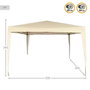 Color Baby Cenador Aktive Tente de jardin pliante en polyester crème 300x300x240 cm Abri de terrasse avec structure acier