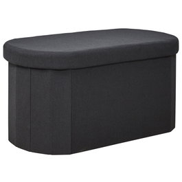 Home Deco Factory Pouf Plié Noir Oval