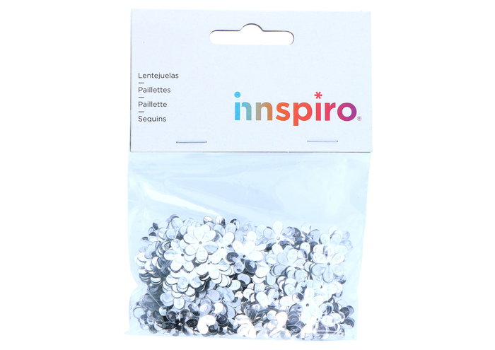 Innspiro Paillettes fleurs argentées 11mm
