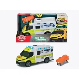 Dickie Toys - Ambulance Samu - Réplique IVECO Daily - Roue libre avec effets sonores et lumineux - Jouet pour enfant dès 3 ans