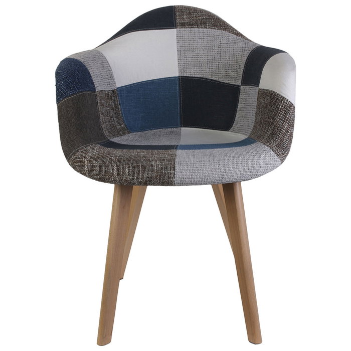 Home Deco Factory Butaca Patchwork Bleu-Gris Home Deco Factory Butaca Patchwork Bleu-Gris