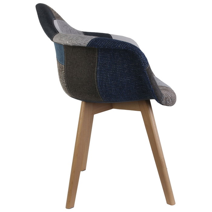 Home Deco Factory Butaca Patchwork Bleu-Gris Home Deco Factory Butaca Patchwork Bleu-Gris
