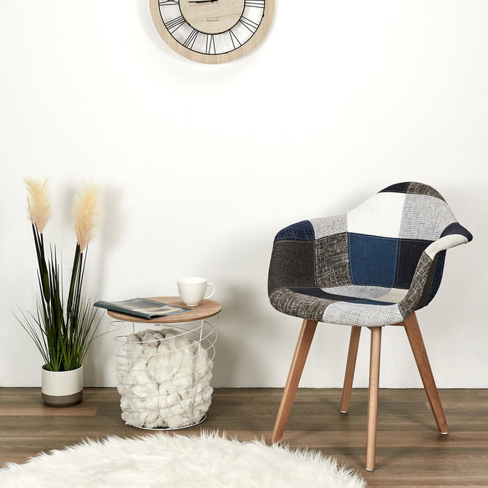 Home Deco Factory Butaca Patchwork Bleu-Gris Home Deco Factory Butaca Patchwork Bleu-Gris