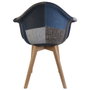 Home Deco Factory Butaca Patchwork Bleu-Gris