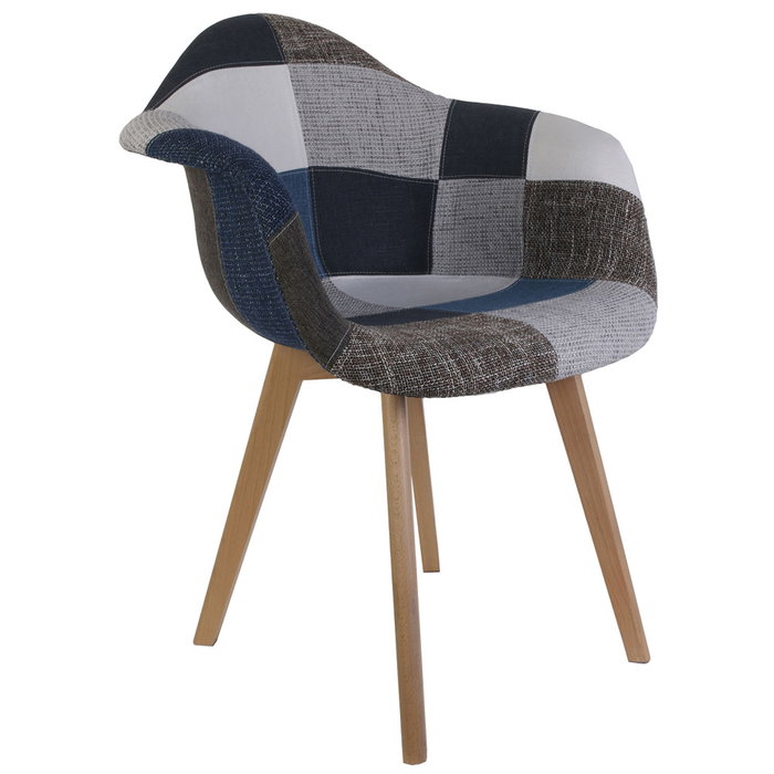 Home Deco Factory Butaca Patchwork Bleu-Gris Home Deco Factory Butaca Patchwork Bleu-Gris