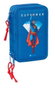 Safta Plumier Triple 37 Pcs Superman 12,5x19,5x5,5 cm - Trousse de Scolaire avec Fournitures - Enfant
