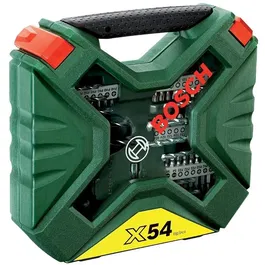 Bosch X-Line Coffret de perçage et vissage 54 pièces pour bois, métal et matériaux - Vert
