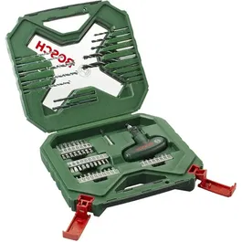 Bosch X-Line Coffret de perçage et vissage 54 pièces pour bois, métal et matériaux - Vert