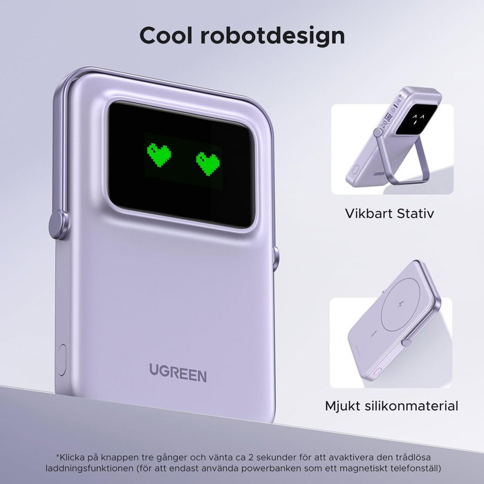 Ugreen Powerbank 35606 Pourpre 5000 mAh avec charge sans fil MagSafe Ugreen Powerbank 35606 Pourpre 5000 mAh avec charge sans fil MagSafe