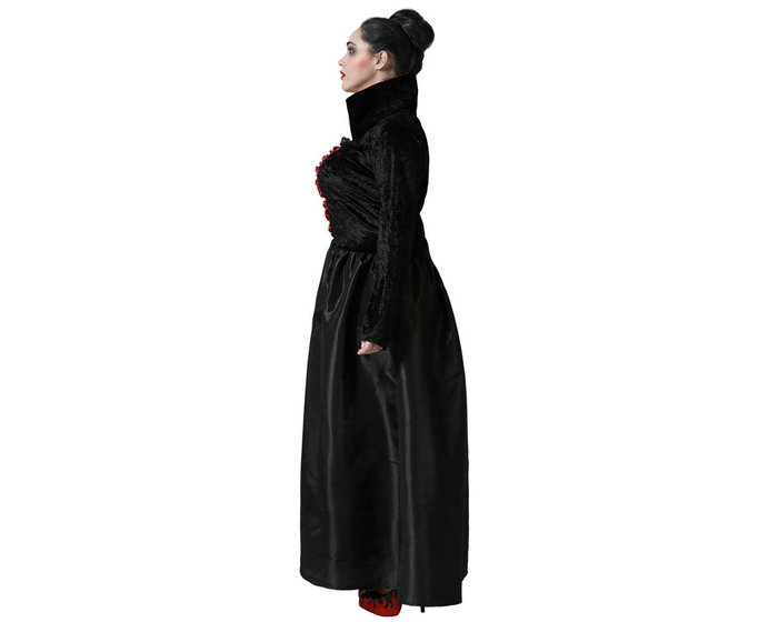 Atosa Déguisement de Vampiresse Noire avec Décolleté Rouge pour Femme Adulte