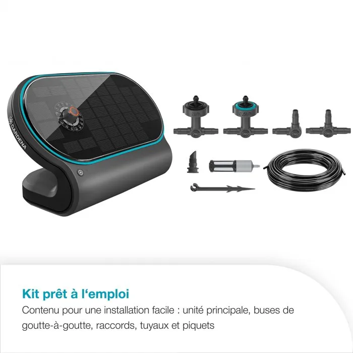 Gardena AquaBloom L Set, Kit d'arrosage solaire pour 30 plantes