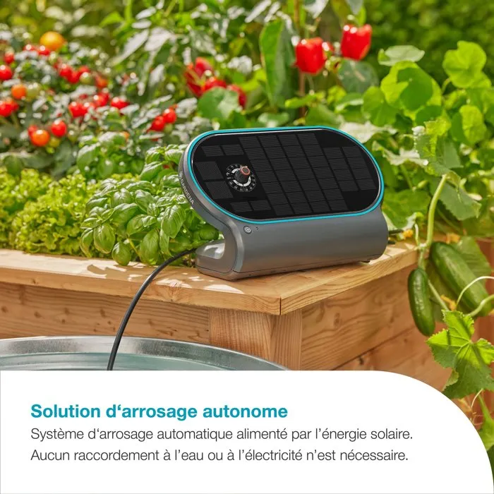 Gardena AquaBloom L Set, Kit d'arrosage solaire pour 30 plantes