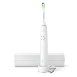 Philips HX7108/02 Sonicare Brosse à dents électrique série 5300 - Blanc - Technologie BrushSync, 1 mode, 2 intensités, autonomie 3 semaines
