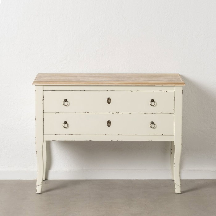 BigBuy Home Meuble d'Entrée Blanc Naturel 104 x 50 x 78 cm BigBuy Home Meuble d'Entrée Blanc Naturel 104 x 50 x 78 cm