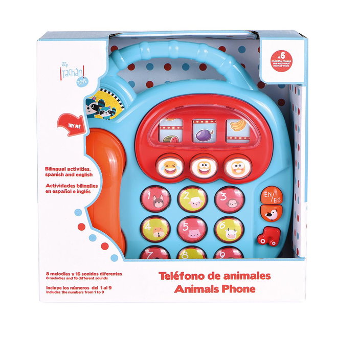 TACHAN - Téléphone Jouet Éducatif Bilingue Français/Anglais avec Animaux, Sons et Musique - Apprentissage des Nombres - Référence LS9991 TACHAN - Téléphone Jouet Éducatif Bilingue Français/Anglais avec Animaux, Sons et Musique - Apprentissage des Nombres - Référence LS9991