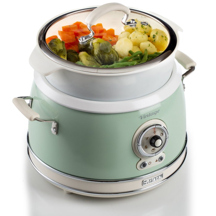 Ariete Vintage Food Steamer, Vert