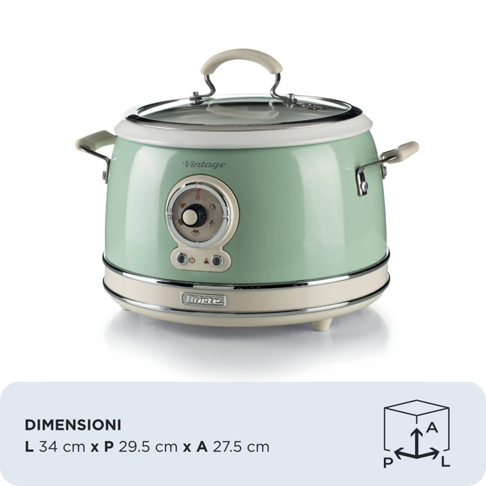 Ariete Vintage Food Steamer, Vert