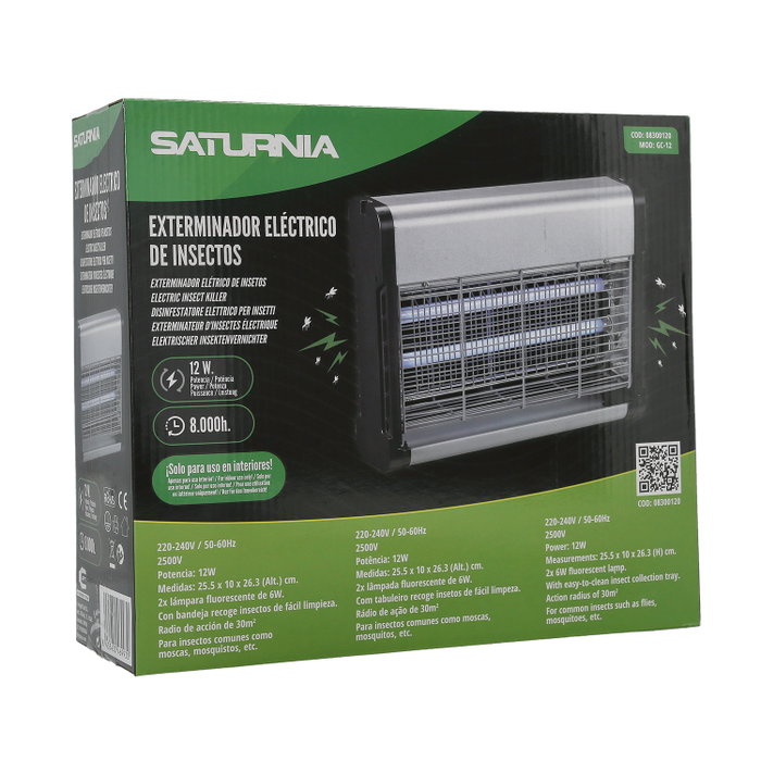 SATURNIA Exterminateur Électrique d'Insectes 12W