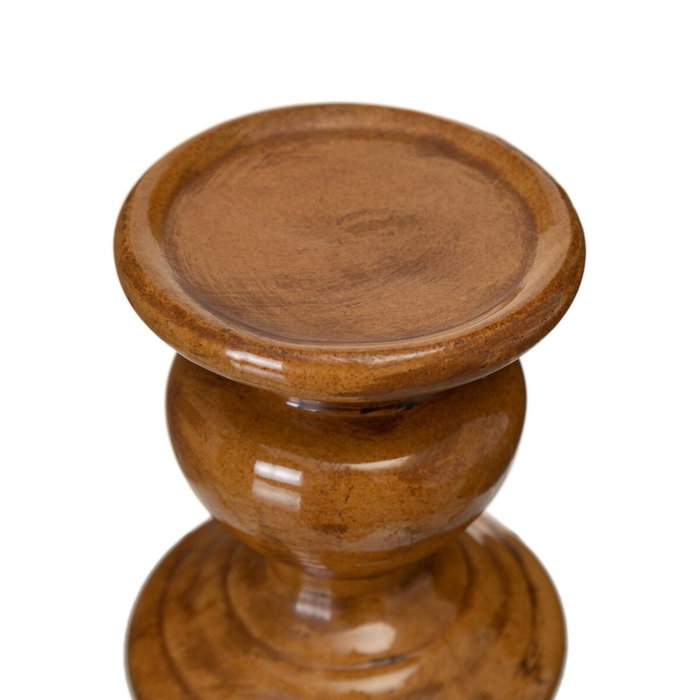 BigBuy Home Bougeoir Caramel Céramique 11,5 x 11,5 x 13,5 cm