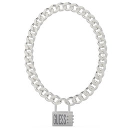 Guess UMN20003 Collier LOCK ME UP en acier inoxydable argenté