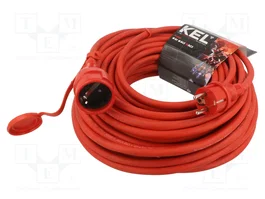 KEL Rallonge réseau H05RR-F 3G2,5mm2 25m Rouge