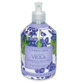 L'Erbolario Acorde Violeta Hojas Gel Lavant Mains et Corps Édition Limitée 490 ml - Détergent parfumé sans sulfates
