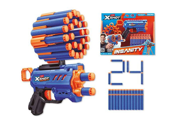Zuru X-Shot Insanity Micro avec 24 fléchettes Zuru X-Shot Insanity Micro avec 24 fléchettes