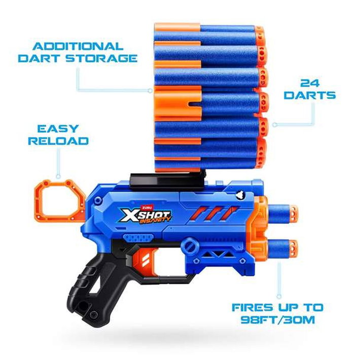 Zuru X-Shot Insanity Micro avec 24 fléchettes Zuru X-Shot Insanity Micro avec 24 fléchettes