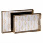 Plateau apéritif Doré PVC Verre 45 x 31 x 4,2 cm (2 Unités)