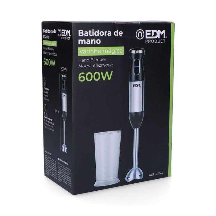 Edm Batteur à main 600W 2 vitesses Mince ergonomique avec bol mélangeur 700ml et lames inoxydables Edm Batteur à main 600W 2 vitesses Mince ergonomique avec bol mélangeur 700ml et lames inoxydables