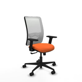 PIQUERAS Y CRESPO Chaise Zulema Synchro Orange et Blanc avec Accoudoirs 2D