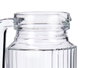 Vivalto Jarre Carrée Rayée 1L en Verre et Plastique Transparente et Blanche 12.5x25x8.5 cm (Set de 6)