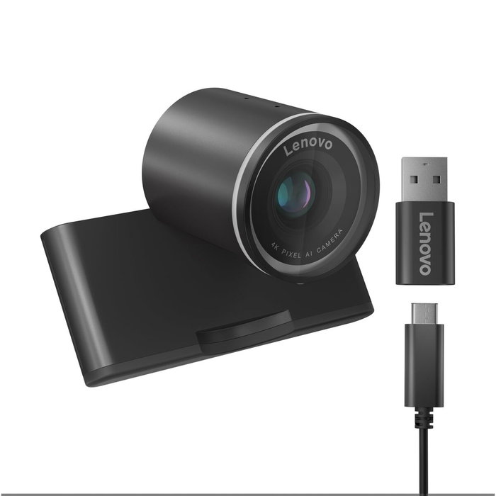 Lenovo 4XC1Q25245 - Webcam QHD pour ordinateur, résolution 2560 x 1440, Noir