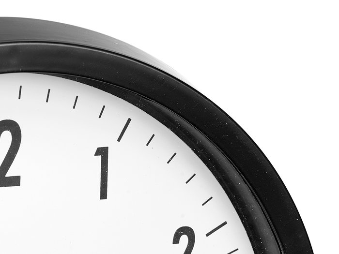 Giftdecor Horloge Ronde Noire 25x5x25 cm Plastique et Verre (Set de 12)