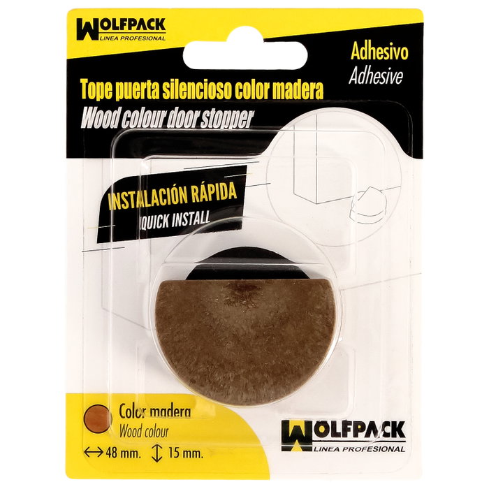 WOLFPACK LINEA PROFESIONAL Stop de porte adhésif silencieux aspect bois