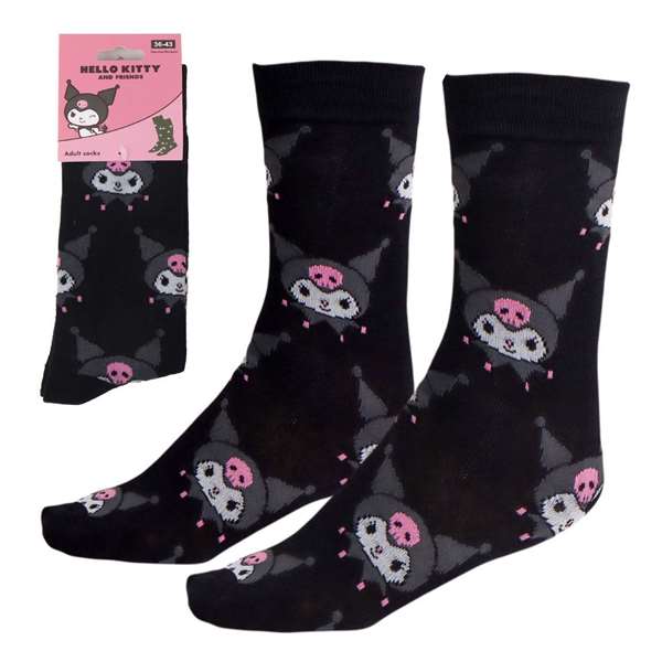 Cerdá Chaussettes Hello Kitty Kuromi - Taille 36-43 - Noir