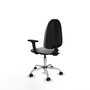 PIQUERAS Y CRESPO Chaise de bureau Algarra, simili cuir gris, base chromée
