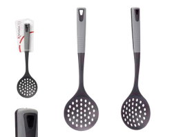 Kinvara Écumoire de Cuisine 10x35x2 cm Plastique Gris et Noir (Set de 24)