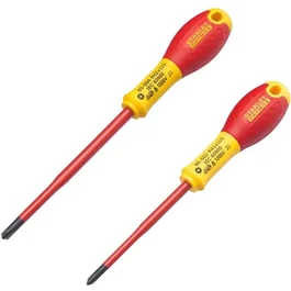 Stanley FMHT0-62648 - Jeu de 2 tournevis isolés 1000V FATMAX PH1X100 et PH2X125 pour vis mixtes et empreinte spécialisée