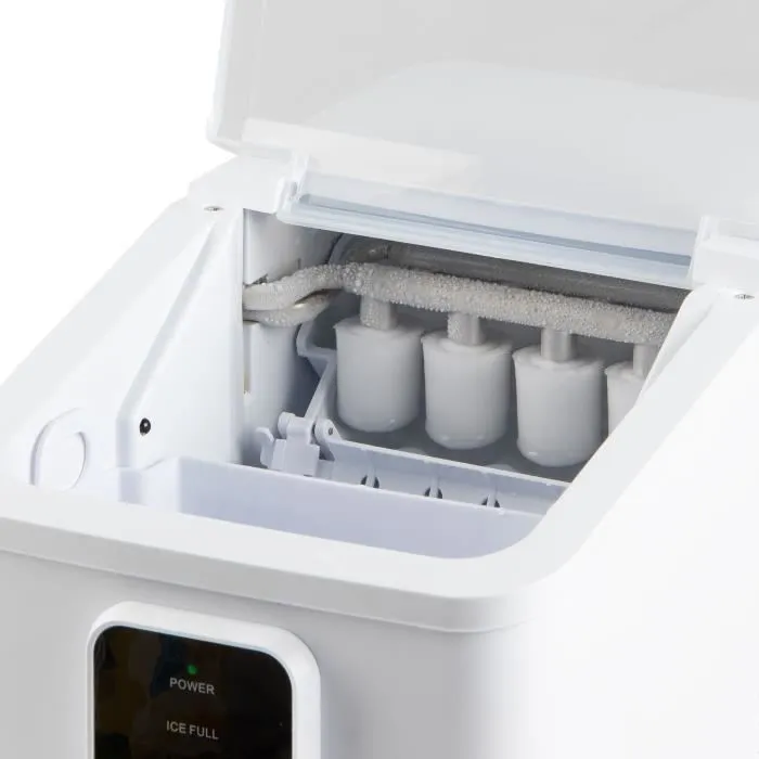 DOMO DO9292IB - Machine à glaçons portable autonettoyante - Capacité 12kg/24h - Production rapide en 9 min - Hublot - Blanc