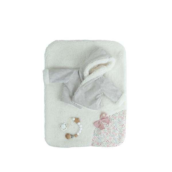 Muñecas Arias, poupée reborn Leia, 45 cm, couleur rose avec couverture, pour 3 à 99 ans