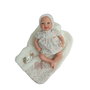 Muñecas Arias, poupée reborn Leia, 45 cm, couleur rose avec couverture, pour 3 à 99 ans