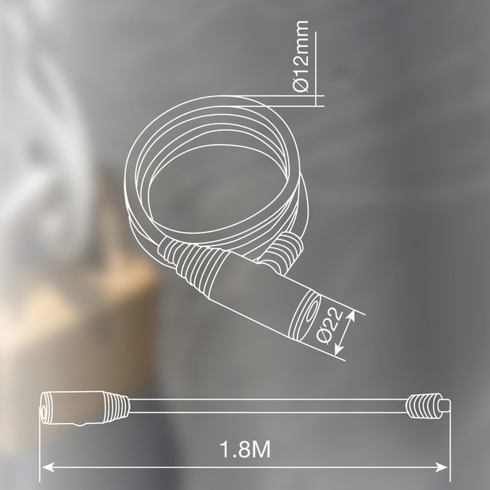 Hantums Cadenas bicicleta 12mm x 1.8M
