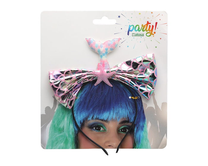 Diadema Sirena avec Pajarita et Étoile, Thème Mer et Océan pour Femme Adulte, Fêtes et Déguisements