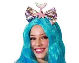 Atosa Diadema Sirena Pajarita Rosa Mujer Adulto