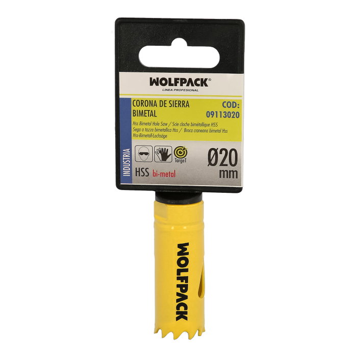 WOLFPACK LINEA PROFESIONAL Scie cloche bimétal Target Ø 20 mm WOLFPACK LINEA PROFESIONAL Scie cloche bimétal Target Ø 20 mm