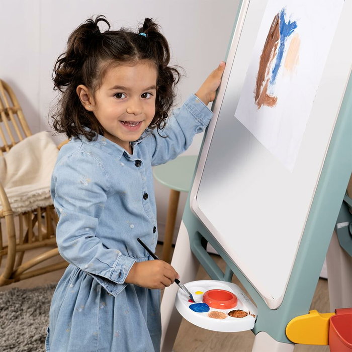 Smoby Grand Tableau Faces Craie et Magnétique avec 13 Accessoires