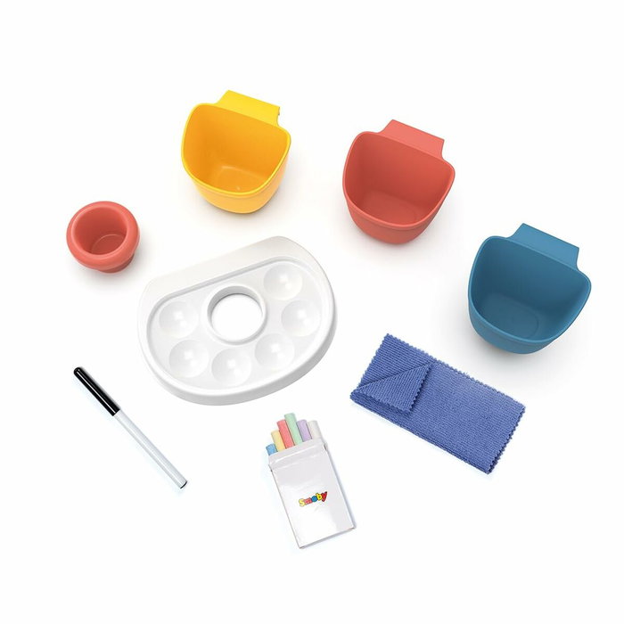 Smoby Grand Tableau Faces Craie et Magnétique avec 13 Accessoires