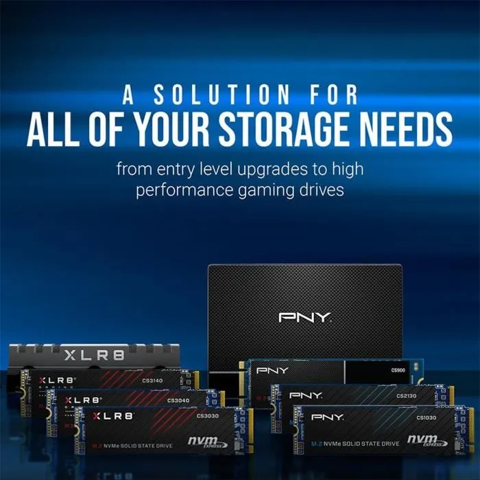 PNY CS1030 SSD M.2 2280 NVMe 500 Go, PCIe 3.0 x4, jusqu'à 2000 Mo/s Lecture, 1100 Mo/s Écriture - M280CS1030-500-RB