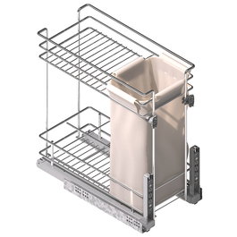 Menage Confort 1008.2148 - Module Botellier et Panier Classic Extensible avec Guidages Soft Close - Pour Meuble Bas de 300 mm, Structure Chromée, Capacité 30 kg